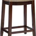 Linon Backless Counter Stool, Brown, Counter Height