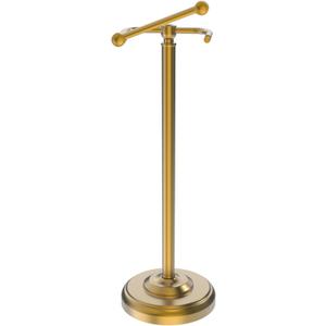 WZKALY Toilet Paper Holder Stand, Brushed Brass Toilet Paper Holder Free Standing, Post Pivoting Design & Stable Weighted Base SUS304 Stainless Steel for Bathroom(Mega Roll)
