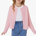 GRACE KARIN Girls Cropped Cardigan Sweaters Long Sleeve Cable Knit Button Front Sweater 6Y