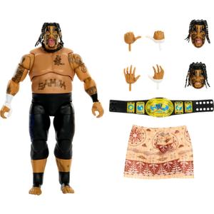 Mattel WWE Ultimate Edition Action Figure & Accessories Set Umaga 6-inch Collectible with Swappable Heads & Hands, 30 Articulation Points