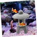 DOITOOL Simulated Stone Mini Pavilion Statue Miniature Garden Ornament Zen Garden Accessory Pagoda Statue Fish Tank Ornament Zen Decor Crafts Resin Sculpture Glass