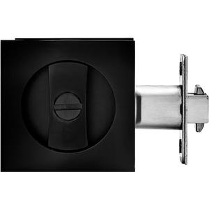 Pocket Door Lock,Privacy Door Hardware Suitable for Bathroom Bedroom etc Recessed 2 Sided, 2 3/8" Backset, Invisible Hardware for 1 3/8 to 2 3/16 Thickness Door (Black-Privacy)