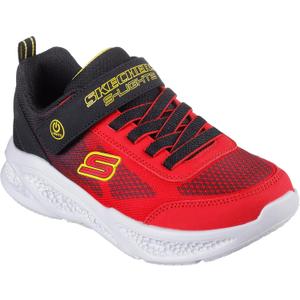 SKECHERS Boy's Meteor-Lights-krendo Sneaker (11 Little Kid, Red/Black)