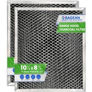 Stove Hood Vent Filter 10.5" x 8.8" 41F 97007696 Fit's Nutone & Broan Range Hood Filter Replacement for Ductless Exhaust Fan - Mesh Screen Filters Grease & Carbon Freshens Kitchen Oven Air (2-Pack)