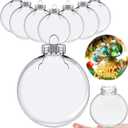 Clear Christmas Ornaments Balls, Clear Plastic Ornaments, Clear Ornaments for DIY Crafts - 12PCS(3.15'')