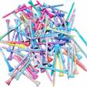 Golf Tees Multiple Colors Mixed Size Package, 100pcs Professional Bamboo/Wood Golf Tees, Size 3-1/4", 2-3/4" & 1-1/2" Reduce Friction and Resistance