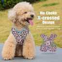 Pawaboo Small Dog Harness and Leash Set, Puppy Harness X-Frame No Pull No Choke, Dog Vest Harnesses Adjustable Sized Dogs,Soft Breathable Pet Harnesses for Walking, XS, Pink Leopard