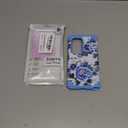 PIXIU Unique Flower Pattern Compatible with Samsung Galaxy S25 Ultra 5G case,Heavy Duty Dual Layer Shockproof Full-Body Protective Sturdy Hybrid Cute Rugged Case for Women,Girls,Kids-Blue Peony