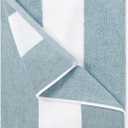 Cotton Oversized Beach Towel - Large 70 x 35 Inch Pool Towel, Smoke Blue Striped Quick Dry Swimming Cabana Towel