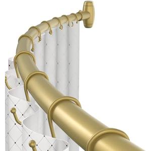 Amazon.com: Curved Shower Curtain Rod, TOPROD Round Shower Curtain Rod 48 to 72 Inches Adjustable, Rounded Bowed Stainless Steel Shower Rods for Bathroom, Bathtub, More Shower Space, Gold, Need to Drill : Home & Kitchen