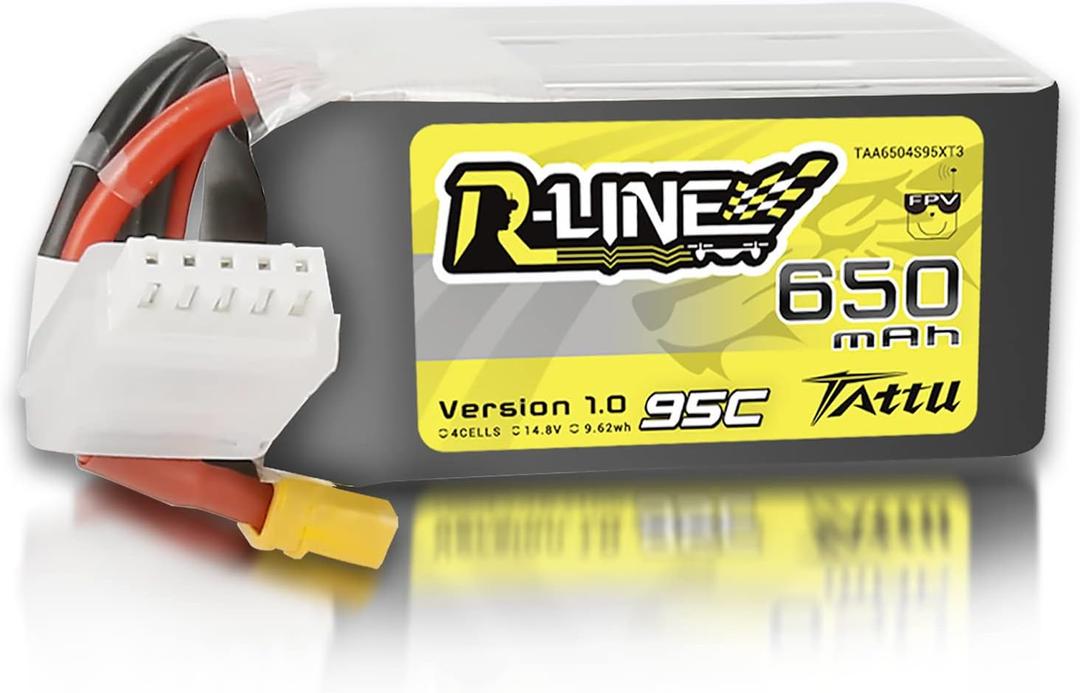 TATTU 4S LiPo Battery 650mAh 14.8V 95C 4S Lipo Battery with XT30 Plug for Multi Rotor FPV from Size 90 to 180 Torrent 110 Lizard 95