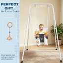 Baby Swing, Toddler Swing, Baby Swing with Stand, Swing Set for Infant, Outdoor Indoor Swing Set with Canvas Cushion Seat