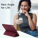 Akkerds Compatible with iPad (A16) 11th Generation Case 11 Inch 2025, for iPad 10th Generation Case 10.9 Inch 2022 with Pencil Holder, Slim Trifold Stand Protective Cover with Soft TPU Back, Wine Red