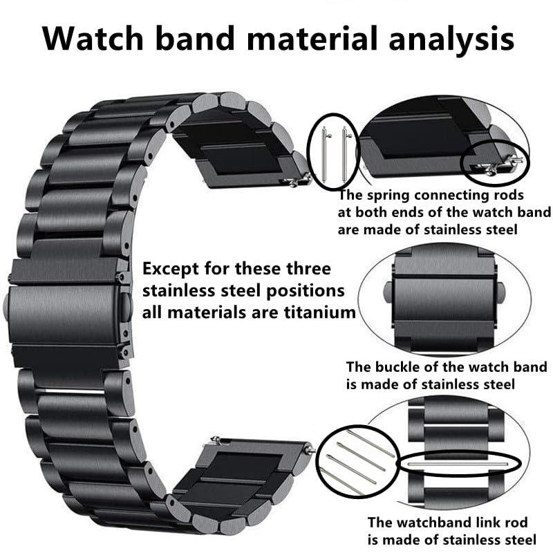 JUSUTEK 2025 Universal Titanium alloy Watch Band 16/18/20/22mm Metal Watchband Quick Release Strap Watch Band Titanium Bands Compatible for Men Women (Dark Gray, 22MM)