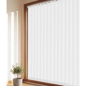 Room Darkening Vertical Blinds Replacement Slats, Easy-Cut UV Blocking & Anti-Wrinkle Polyester Fabric Vertical Blinds for Sliding Glass Doors & Windows, 82.5" x 3.5", 20 Pack, White