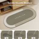 Rubber Bath mats Quick-Drying Non-Slip Bathroom mat Super Absorbent Bath mat Instant Dry Bath mat, Bathroom Rug in Front of The Kitchen Sink, Shower Room, Bathtub, Oval(Brown+16.9x35.4in)