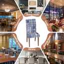 Stretch Dining Chair Covers Set of 2,Floral Print Chair Covers,Soft Removable Washable,Pet Friendly Furniture Protector,Universal Chair Slipcovers for Home, Kitchen,Ceremony Dining Room Seat (B-aqua Squares)