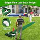 Golf Putting Game Set, Putting Green Mat with Detachable Bunkers, With 2 putter