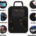 ULEEKA Car Backseat Organizer with 10" Table Holder, 9 Storage Pockets Seat Back Protectors Kick Mats for Kids Toddlers, Travel Accessories, 2 Pack
