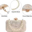 Womens Vintage Floral Embroidery Clutch Evening Handbag Shoulder Bags Purse for Wedding Party Prom