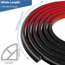 Flexible Quarter Round Molding Bendable Molding Trim,Peel and Stick Silicone Edge Trim for Floor,Tub,Cabinet,Flexible Shoe Molding Around Curved Stairs,Columns and Wall-472 L x 0.6 W x 0.6 H,Black