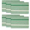 Artoid Mode Emerald Farmhouse Woven Braided Stripe Placemats Set of 6,12x18 Inch Seasonal Holiday Table Mats Party Kitchen Dining Decoration
