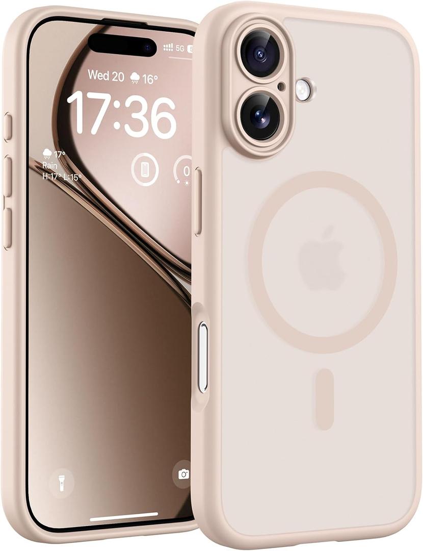 TOCOL for iPhone 17 Case, Full Camera Protection, Built-in Magnetic Ring, Compatible with Magsafe Charger, Drop Protection, Translucent Matte Phone Case for iPhone 17 6.3 inch (Desert)