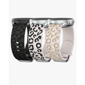 3 Pack Leopard Engraved Bands Compatible with Samsung Galaxy Watch 8 40mm/44mm/Classic 46mm 2025, Breathable Soft Silicone Waterproof Replacement Straps Wristbands for Galaxy Watch8/Classic