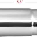 Pack of 2 Exhaust tips - to Fit 1.5 to 2 Inch Exhaust Tail Pipe Diameter- Stainless Steel to give Chrome Effect - Car Muffler Tips