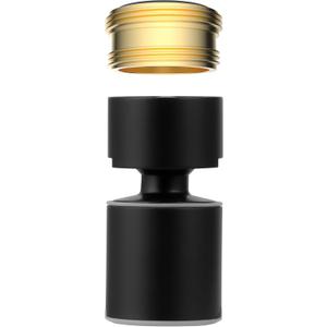 Hibbent NSF/ANSI/CAN 61 Certified Faucet Aerator, CUPC Certification 360° Swivel Kitchen Sink Aerator, 2-Flow Sink Sprayer Attachment, Faucet Replacement Part 55/64 Inch Female Thread - Matte Black