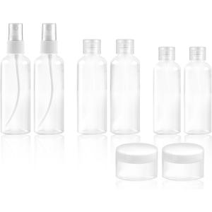 Ninsula 8Pcs Travel Bottles Set, TSA Approved Travel Size Toiletries, Reusable Leak Proof Cosmetic Containers for Shampoo, Conditioner, Cream -Women Men Travel Essentials