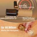 Lemon Car Scent 30 Days’ Refillable Odor Fighting Non-toxic Strong Natural Fresh Fragrance, Vent Clip Wood Diffuser & Pure Essential Oils Auto Air Freshener (1x Beech Diffuser + 10ml Oil)