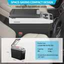 12 Volt Center Console Fridge, Car Refrigerator 19QT (18L) Cooler (-4℉–50℉), Car Refrigerator, Portable Electric Cooler with 12/24V DC&110V AC for MPV Van