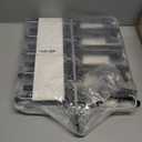 4 Pack Magic Pants Hangers Space Saving Heavy Duty Slacks Jeans Trouser Hanger, Non-Slip Foam Padded 5 Layers, Multi-Purpose Premium Metal Closet Organizer for Leggings (Silver Black)