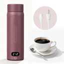 Travel Electric Kettle Portable Mini Kettle, 316 Stainless Steel 16.91Oz/500mL, Small Hot Water Boiler with 4 Temperature,Fast Boiling water with Auto Shut-Off and Boil Dry Protection Cranberry