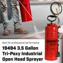 Chapin 19494 Industrial Sprayer, 3.5 Gallon Tri-Poxy Open Head Sprayer for Professional Concrete & Construction Applications, Chemical-Resistant Seals with All Brass Components