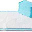 Amazon Basics X-Large Absorbent Puppy Pads, Leak-Proof, Quick-Dry, 28 x 34 Inches, Pack of 50, Blue & White