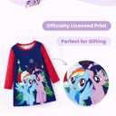 My Little Pony Girls A Line Long Sleeve Skirt Dress Unicorn Graphic Cute Fall Winter Outfit for Baby Toddler Kids 2-6 Years (3T, Twilight Sparkle-deep Blue)