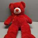 Big Teddy Bear Stuffed Animal Giant Teddy Bear Plush with Red Ribbon Bow Plush Toy Gift for Girlfriend Bride 36 inch Red