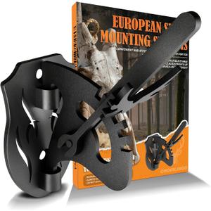 European Deer Skull Mount Hanger, Upgraded Adjustable Euro Deer Skull Mount for Hanging and Displaying Taxidermy Deer Euro Mounts & Other Skulls