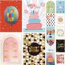 14 Pack 3D Handmade Birthday Cards Bulk with Envelopes, Unique Greeting Cards for Women & Men, 4.76.8 Inch, Gold Foil, Glitter, Happy Birthday Cards with Printed Messages  For Friends, Family, Coworkers