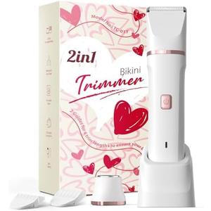 Electric Razor for Women Men - Wet Dry Shave, Waterproof Bikini Trimmer, Pubic Hair Removal Shaver with Hypoallergenic Ceramic Blades, Facial & Body Groomer, USB Recharge, Birthday Gifts - White