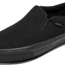 Vans Men's Asher Slip-On Shoe - Casual Sneakers for Walking, Fashion & Work. (Canvas) Black/ Black. 9