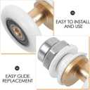 BESTonZON Shower Door Wheels Replacement Kit 6 Pack 0.98X0.54X1.26 Inch Bathroom Pulley for Sliding Glass Shower Door Hardware