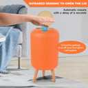 Pukomc Smart Sensor Wastebasket, Convenient and Hygienic Easy to Use, Technology Sensor Waterproof Wastebasket Plastic Trash can for Kitchen, Bathroom, Bedroom, Living Room, Office and Outdoor Orange