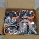 3 Inch Caster Wheels, Casters Set of 4 Heavy Duty, Orange Polyurethane (PU) Casters, Industrial Swivel Top Plate Castor Wheels for Workbench/Furniture/Cart (Pack of 4)