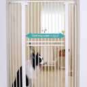 No Pawblems 55" Extra Tall Pet Gate for Cat/Dog, 29-40" Wide Auto Close Tall Dog Gate, 1.37" Ultra Narrow Spacing, NO Drilling Pressure Mounted for Doorways/Hallways, White