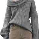 Saodimallsu Womens Off The Shoulder Sweater Top Oversized Size M