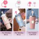 Mity rain Set for Stanley: 10pcs Cup Accessories, Straw Cover Cap, Spill Proof Stopper, Letter Charm, Style W, 30 oz
