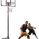 7.5-9.2ft Portable Basketball Hoop & Goals, Adjustable Height Basketball Goal System, Basketball Hoop Stand with 32Inch Shatterproof Backboard & 17" Rim for Youth/Adults, Indoor/Outdoor